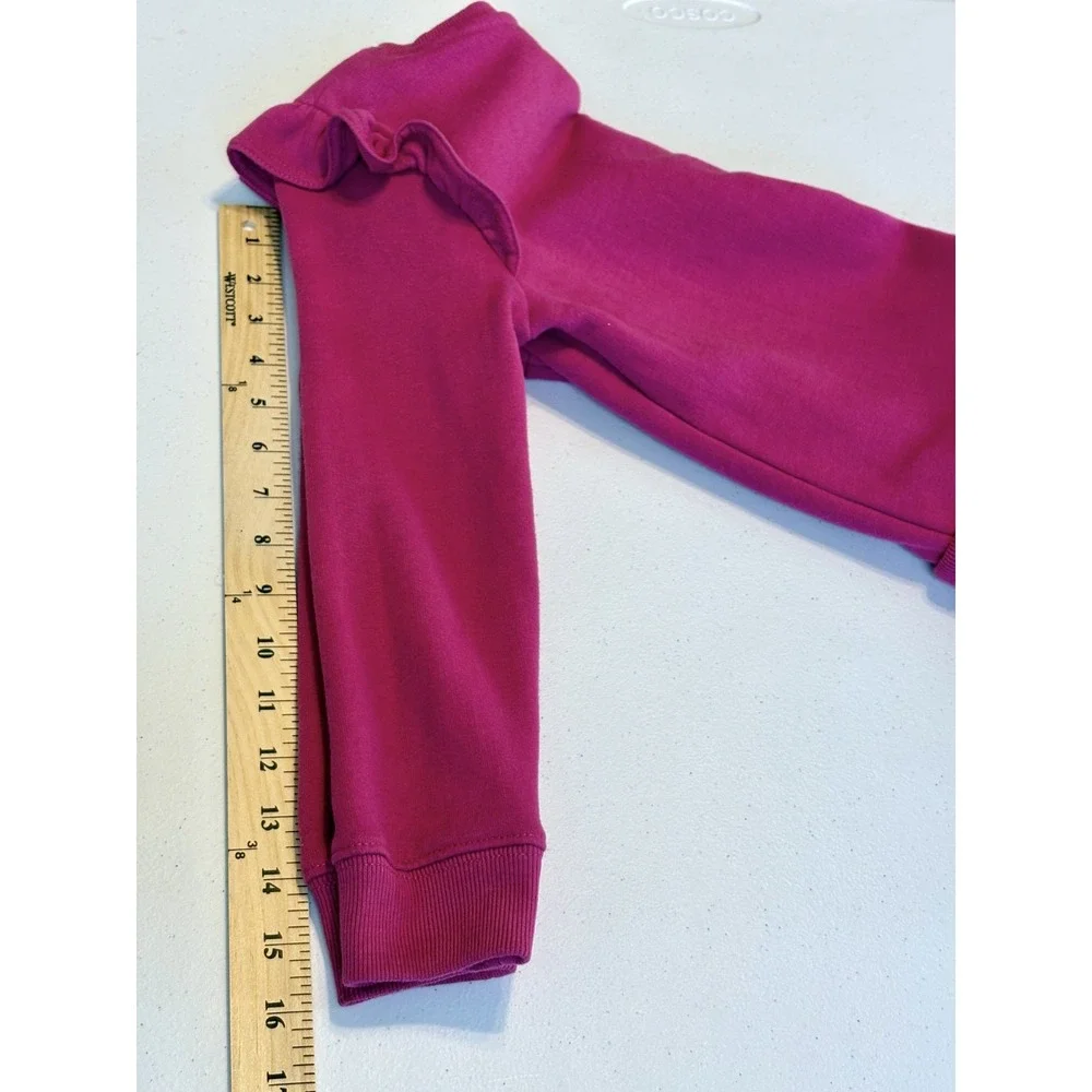 Polo Ralph Lauren Girls 6X Pink Floral Sweatshirt Dress Ruffle Sleeve